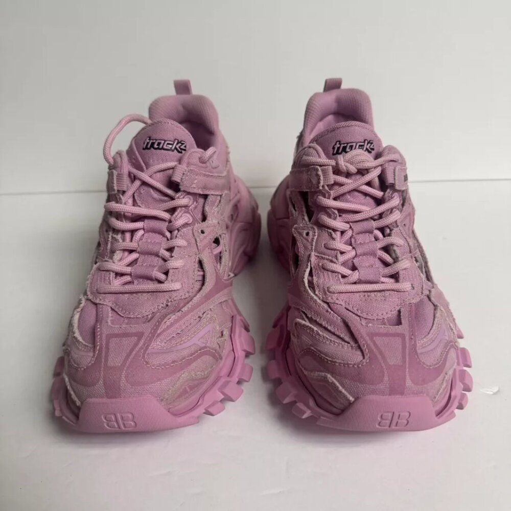 Balenciaga Womens Track 2 Open Sneaker Pink Size EU37 US7 - Picture 3 of 6